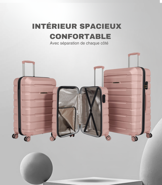 CyTech - JT set de 3 Valise - 75 65 55 cm - Rose Poudré